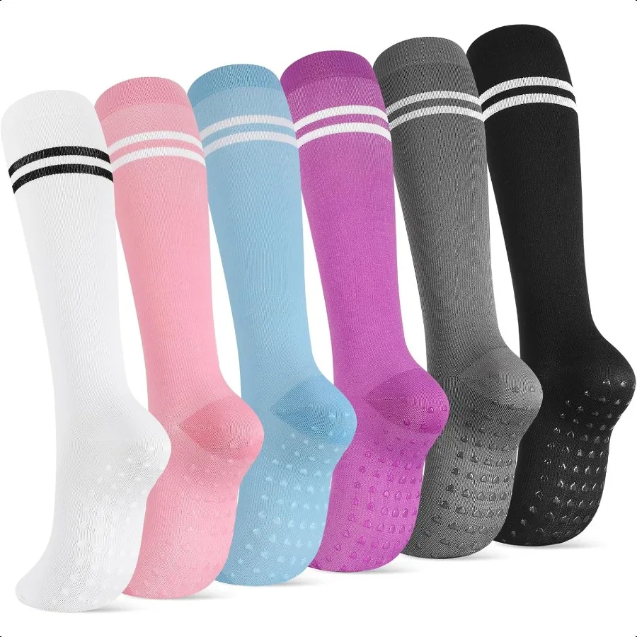 

6 Pairs Comprion Socks for Women and Men with Grip 1520mmHg Circulation port Socks for Running Yoga Athletic