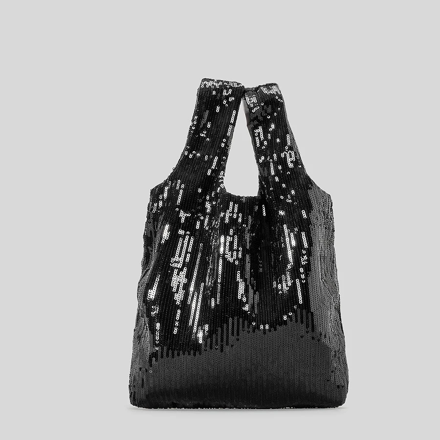 Moda paillettes borse da donna Shinny Tote Bags Luxury Bling Evening Party borse minimalista gilet Design borse a mano 2024