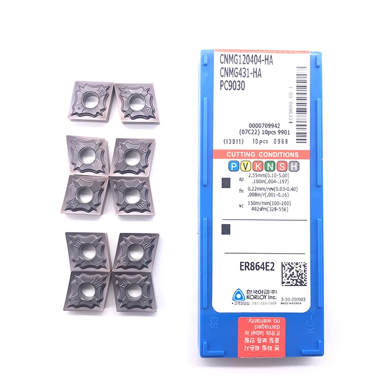 CNMG120404 CNMG120408 HA PC9030 카바이드 인서트, 스테인레스 스틸용 CNC 선반 공구, CNMG 금속 블레이드
