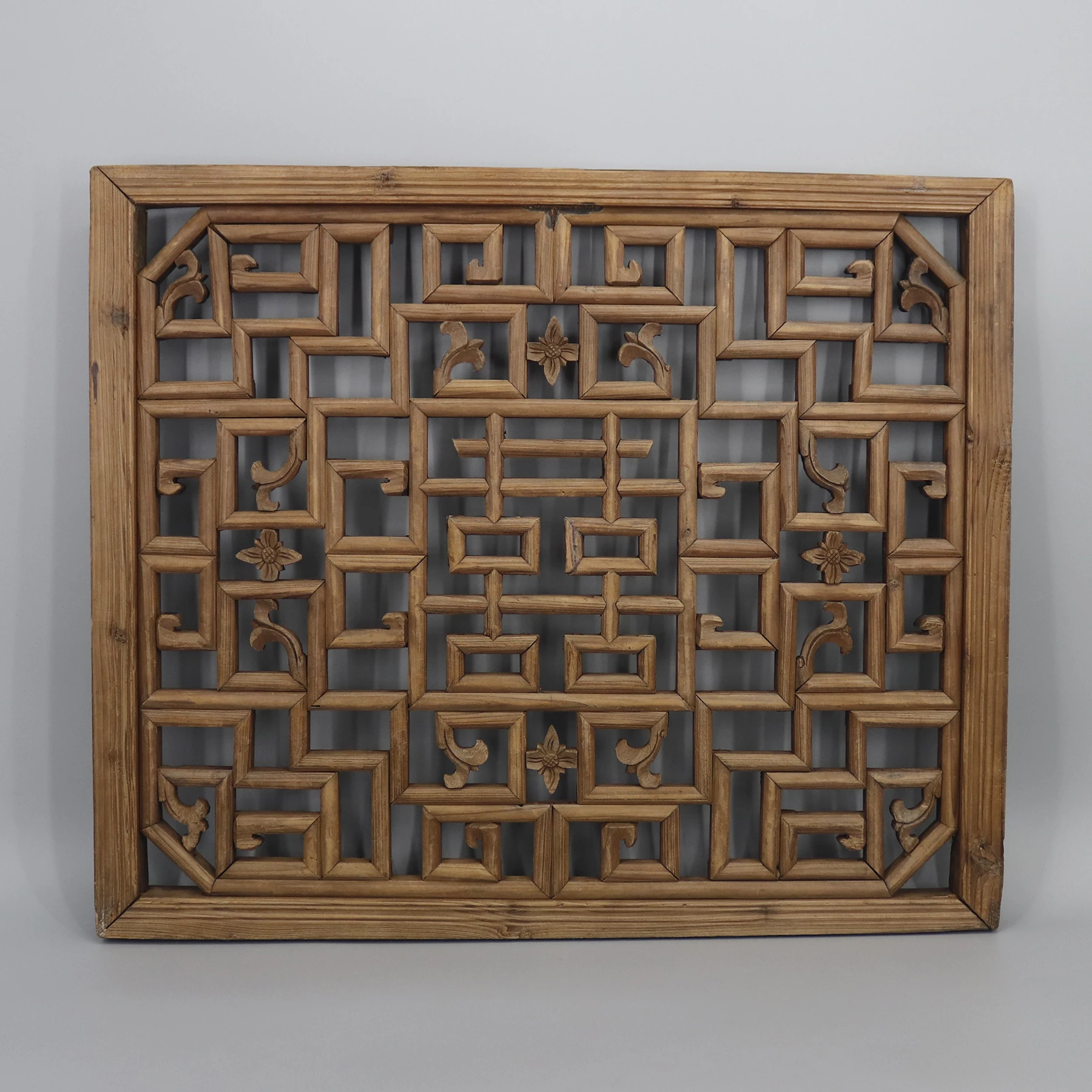 Single Piece of Old Window Panel, Old Wooden Carving with 
