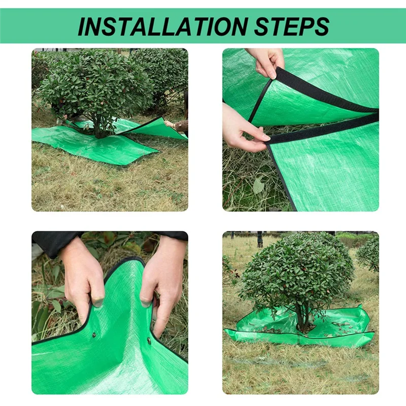 B97A-Plant Trimming Tarp Outdoor Leaf Storage Mat Easy Clean Garden Blanket Pruning Cleanup Mat Foldable Garden Tarp