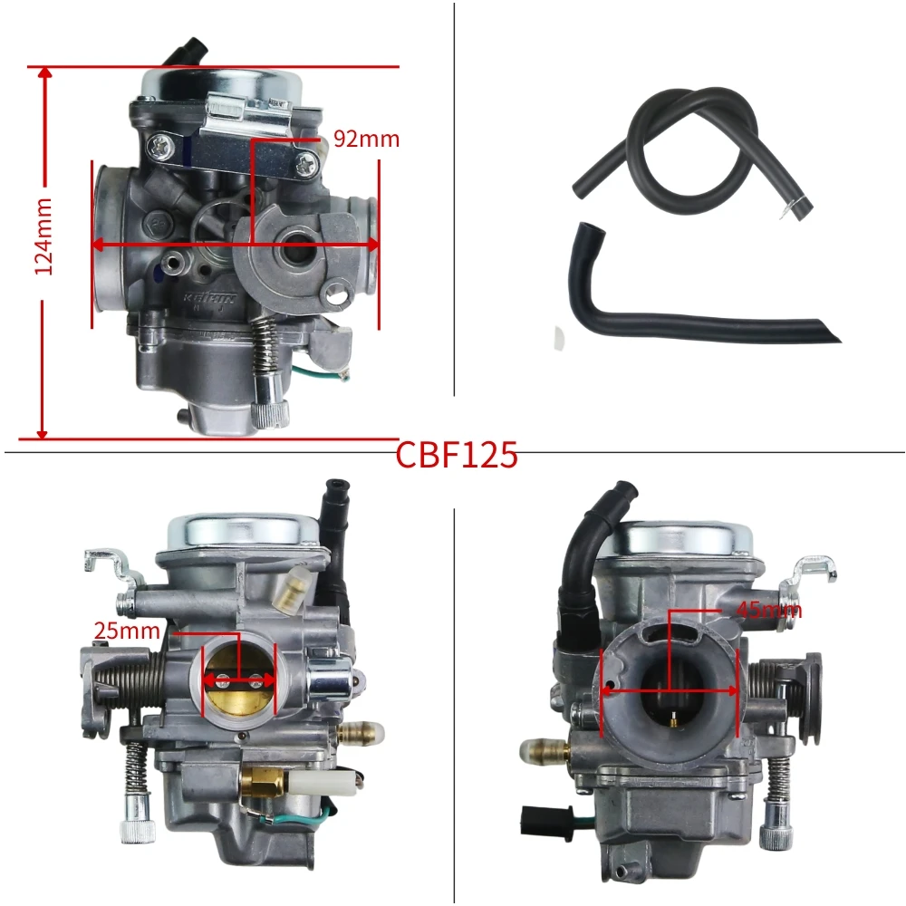 CBF125 Motorcycle Carburetor With Heater Replacement Engine Repair Spare Parts