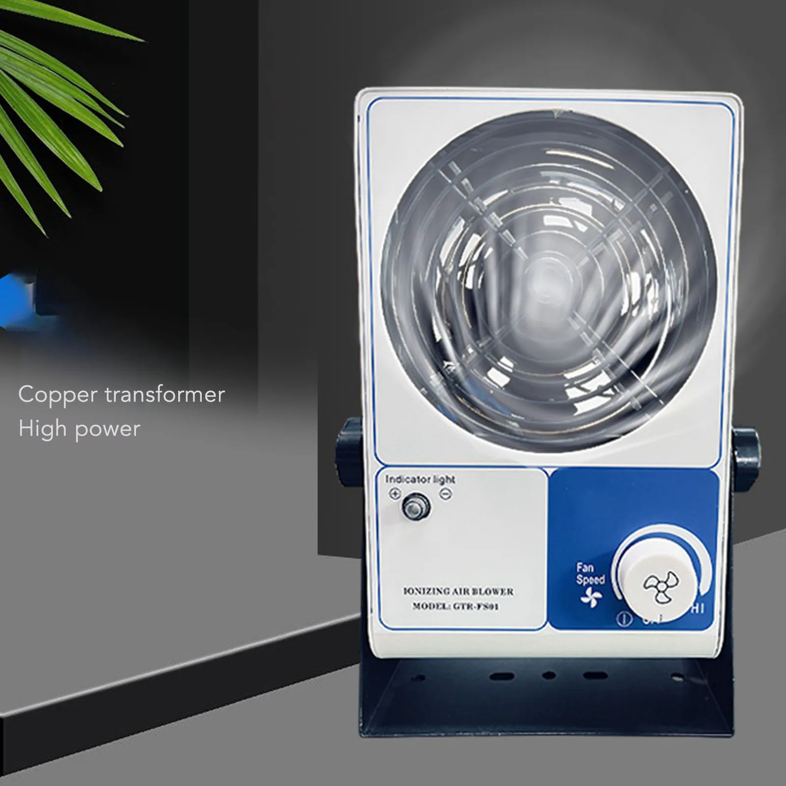 ESD Ionizing Fan, Desktop Ionizing Air Blower Industrial Anti Static Dust Removal Adjustable ESD Ionizer Fan for Production Line