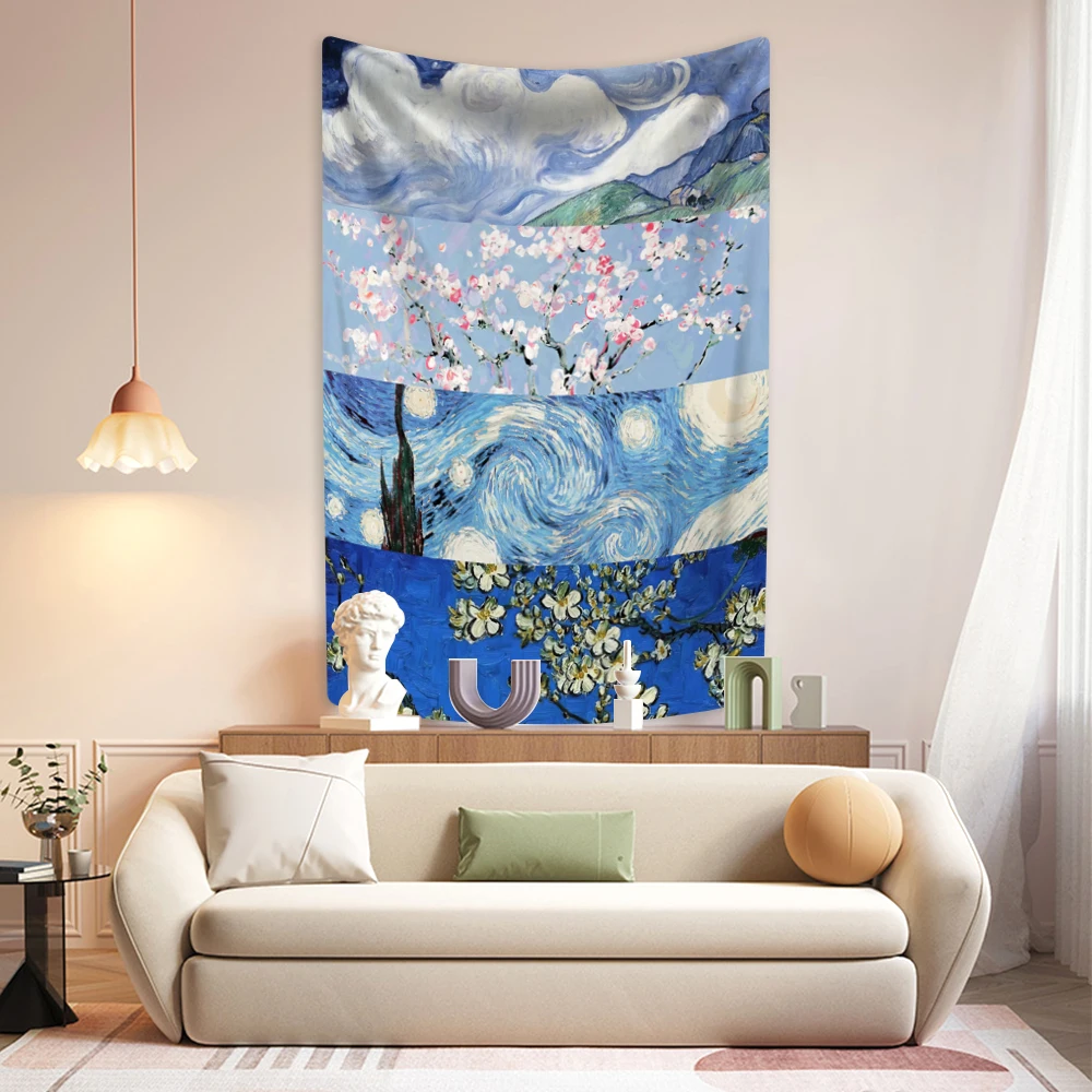 

Знаменитый гобелен с рисунком Ван Гога, украшения для комнаты, настенные ковры для гостиной, покрывало для дивана
