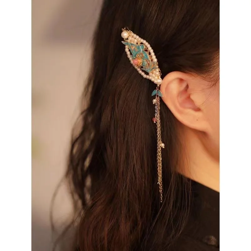 

Retro Ear Hairpin Palace Antique Side Tassel Hair Clip Elf Feeling Hair Snap Ornament for Women Hair Accessories