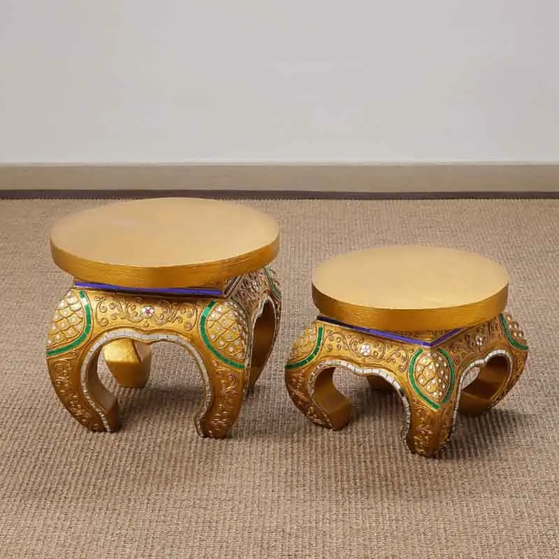 Solid Wood Stool,Creative Shoe Changing Stool,Sofa Footstool,Colorful Round Stool,Leisure Chair,Mobile Seat,Modern Furniture