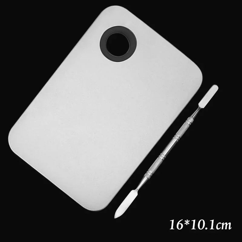 1Pc Nail Art Polish Mixing Plate Stainless Steel Foundation Eyeshadow Eye Shadow Mixer Palette for Makeup Nail Art Manicure Tool