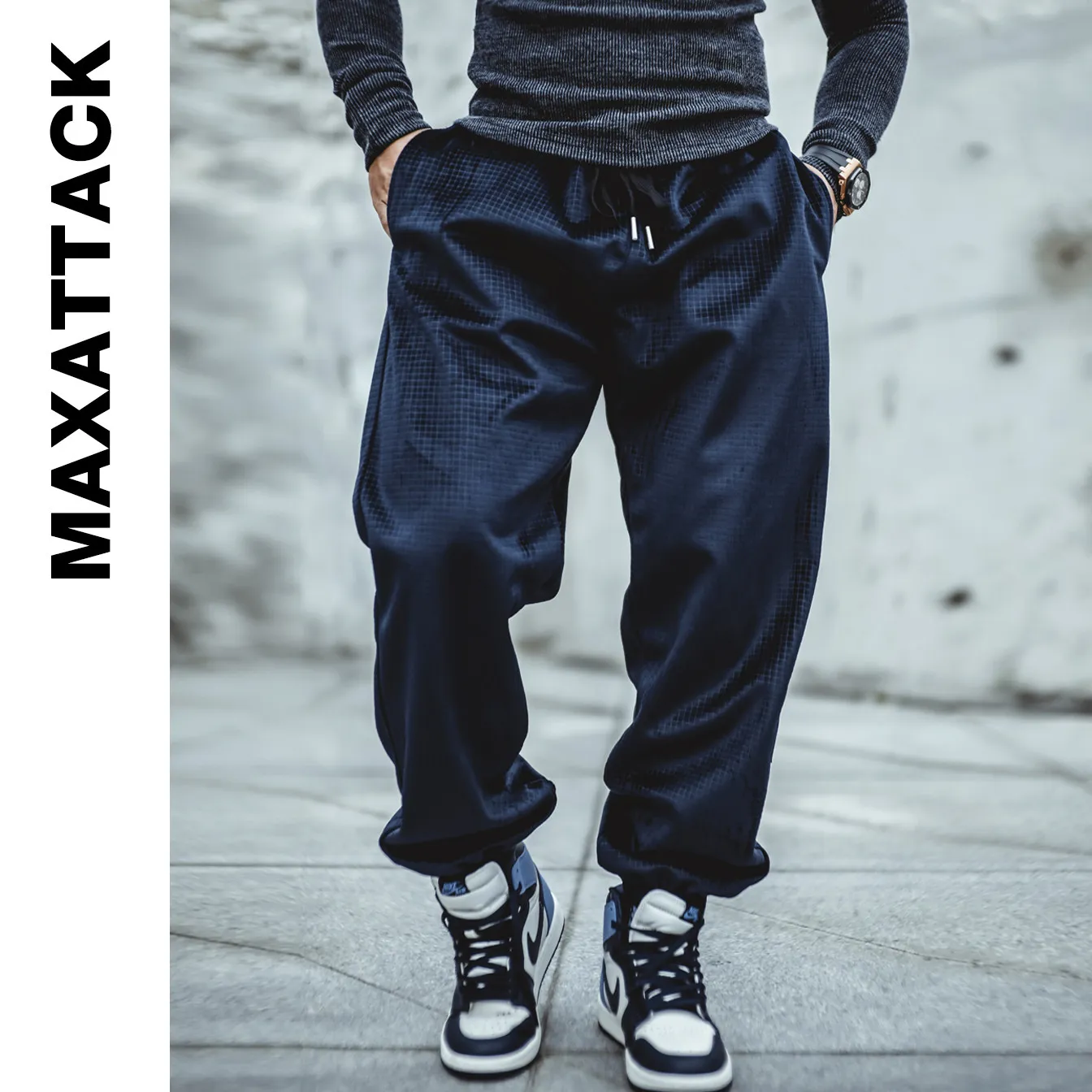 Autumn Winter Harem Pants Men Check Pattern Yoga Sweatpants Sport Male Trousers Gym Man Baggy Work Pant Hiking  Casual Pants