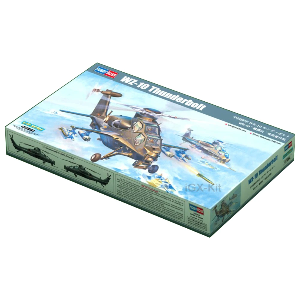 HobbyBoss 87260 1/72 escala PLA WZ10 WZ-10 Thunderbolt ataque helicóptero avión Hobby artesanía juguete modelo de plástico Kit de construcción