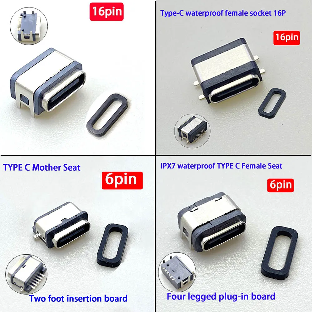 

5/10 pcs USB 3.1Type C Connector Jack Female 6P/16P Type-C 3A High Current Fast Charging Jack Port USB-C Charger Plug Socket