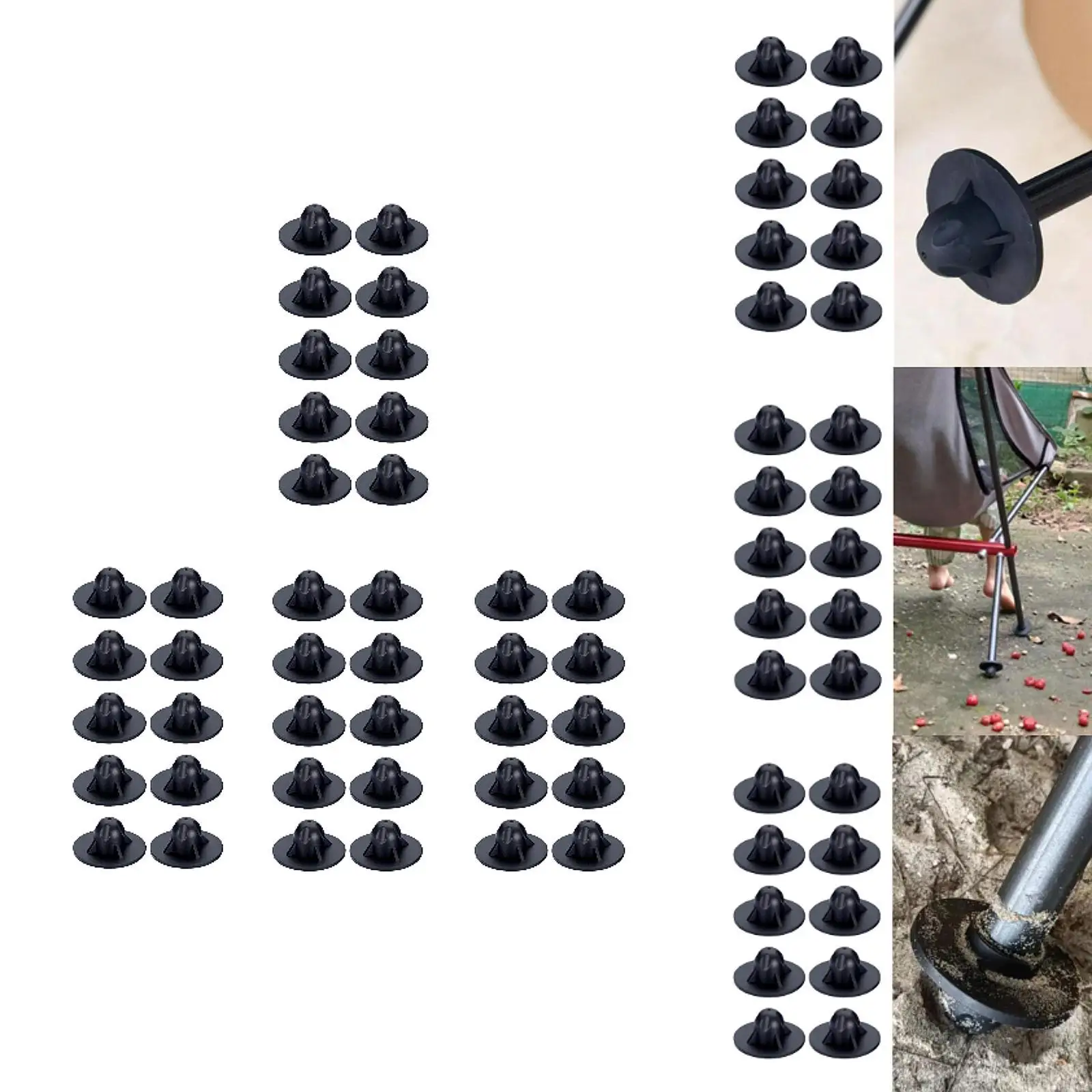 

10 Pieces Moon Chair Leg Foot Covers Anti Sinking for BBQ Courtyard Beach