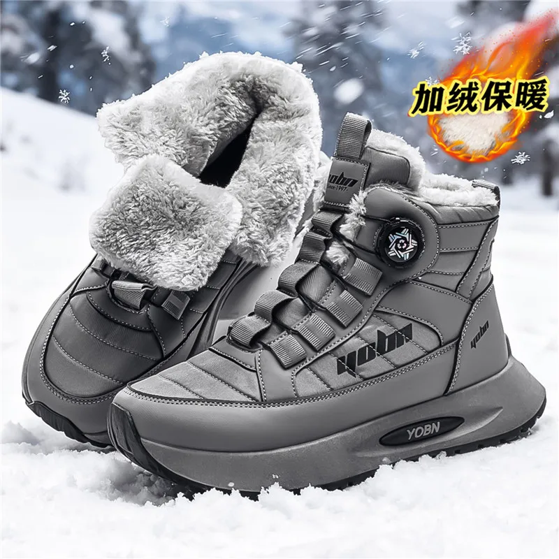 

Large men's winter shoes outdoor new high top shoes high-quality casual snow boots waterproof and warm cotton boots hiking boots
