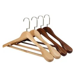 High-Grade Wide Shoulder Wooden Coat Hangers - Solid Wood Suit  Hotel Home Smooth Store Hanger closet