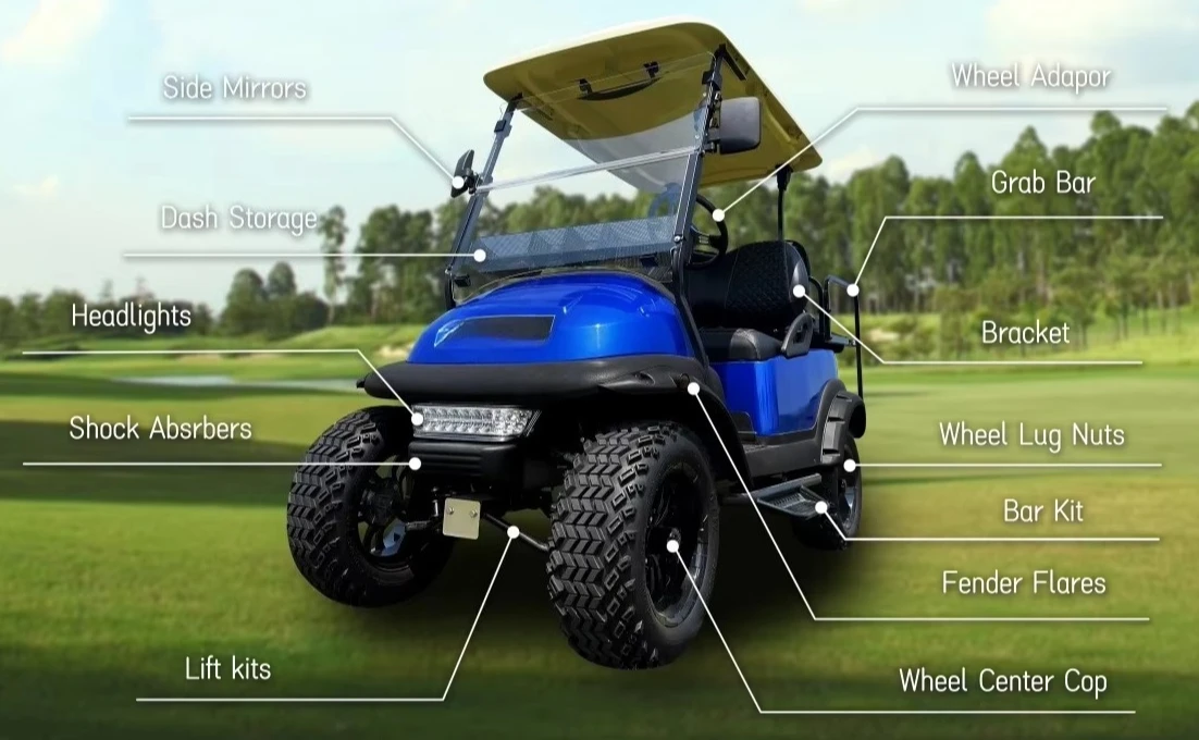 Customized 48V Steel Bumper Trailer Hitch for Golf Carts 2008+ Electric 48V Chinese Golden Golf Cart Parts Suppliers