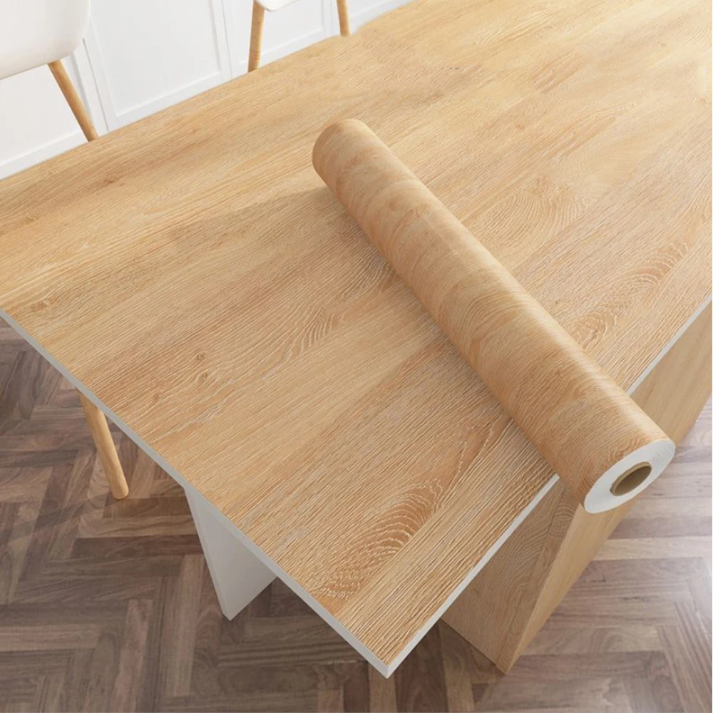 Wood Grain PVC Wallpaper for Door Wardrobe Cupboard Table Furniture Waterproof Self Adhesive Stickers Home Decor Film