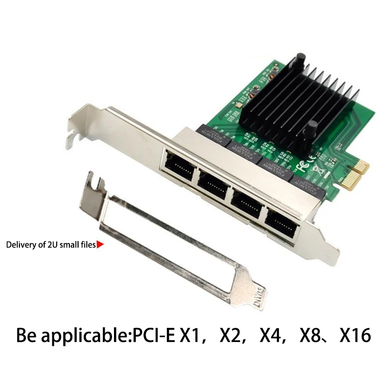 Y06A PCIE Network Card PCI-E X1 4 Port Gigabit Ethernet Server Network Card Adapter for Love Fast Sea Spider ROS Soft Router