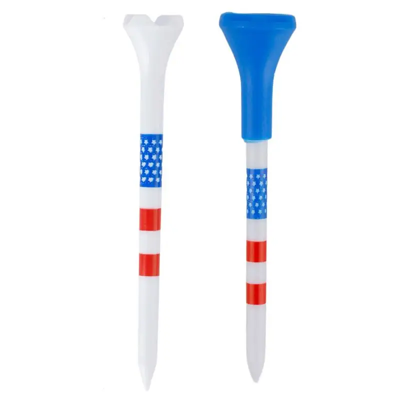 Long Golf Tees 50pcs Low Friction Golf Tees Professional Excellent Durability And Stability Patriotic Red White And Blue Golf