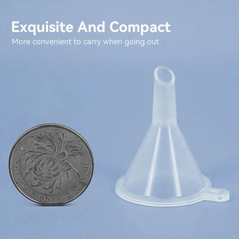 WESTTUNE 10 قطعة قمع بلاستيكي صغير قمع بلاستيكي شفاف قمع صغير لزجاجات المختبر زيت طبيعي الرمال الفن العطور التوابل