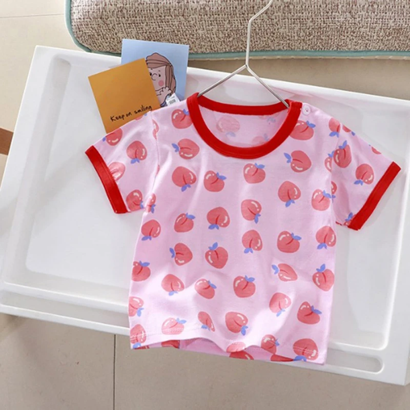 Children Boys Girls T shirt Short-Sleeved Clothes Summer Cute Printed T-Shirt Baby Bottoming Shirt Casual Wear