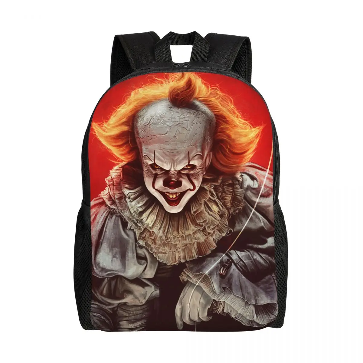 

3D Printing Evil Clown Backpack for Girls Boys Halloween Horror Movie College School Travel Bags Men Bookbag Fits 15 Inch Laptop