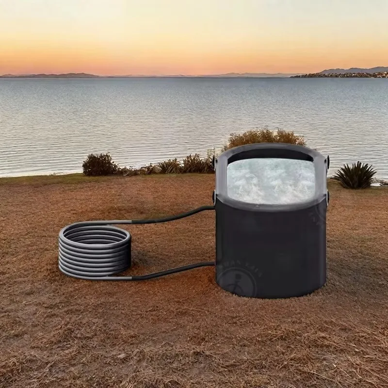 

Easy-to-assemble Outdoor Fire Tubs Wood Fired Pool Heater with Insulated Cover Stainless Steel Heating Coil