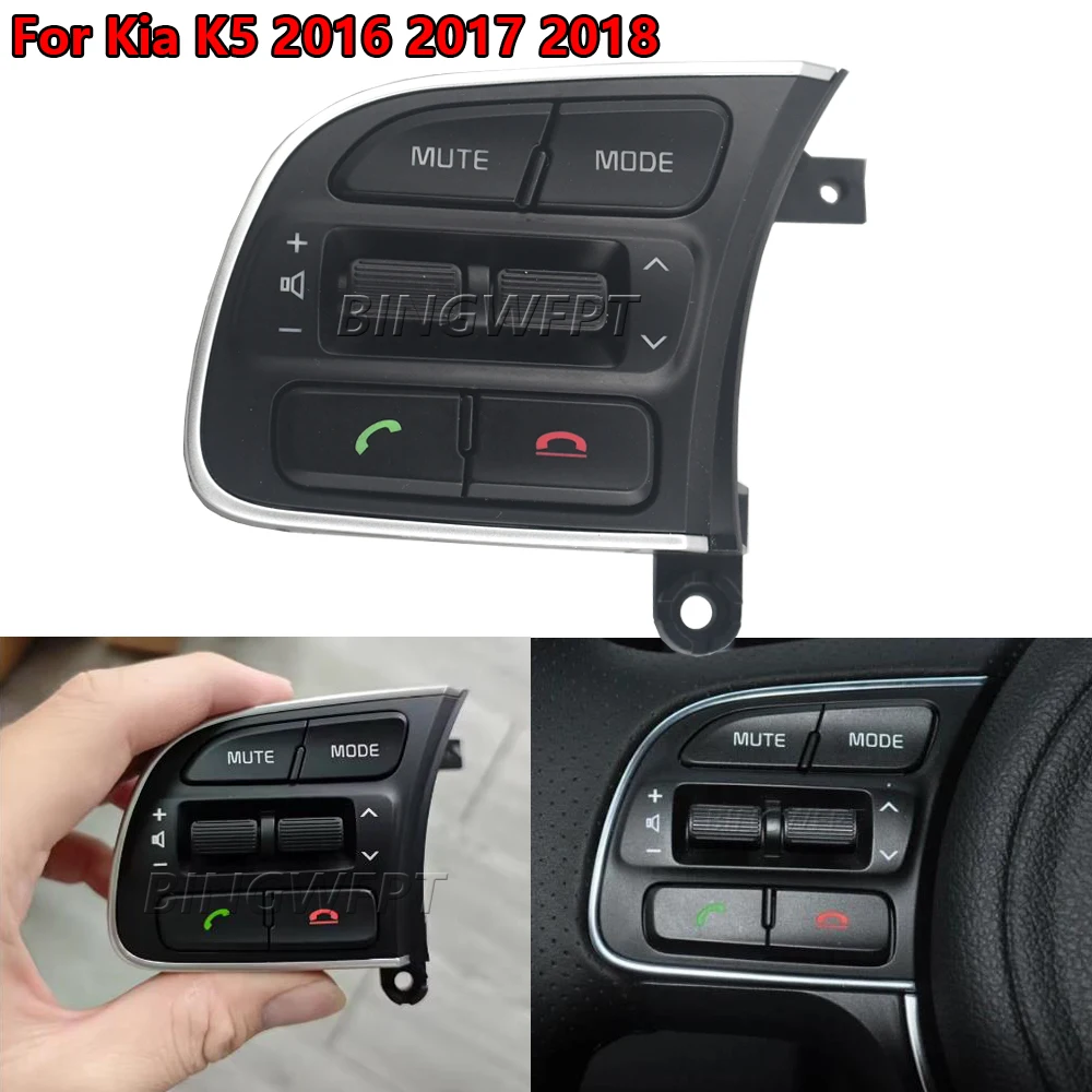 

High quality Steering Wheel Audio Control Button Switch Left Side 96710-D6020 For KIA K5 2016 2017 2018 Phone button