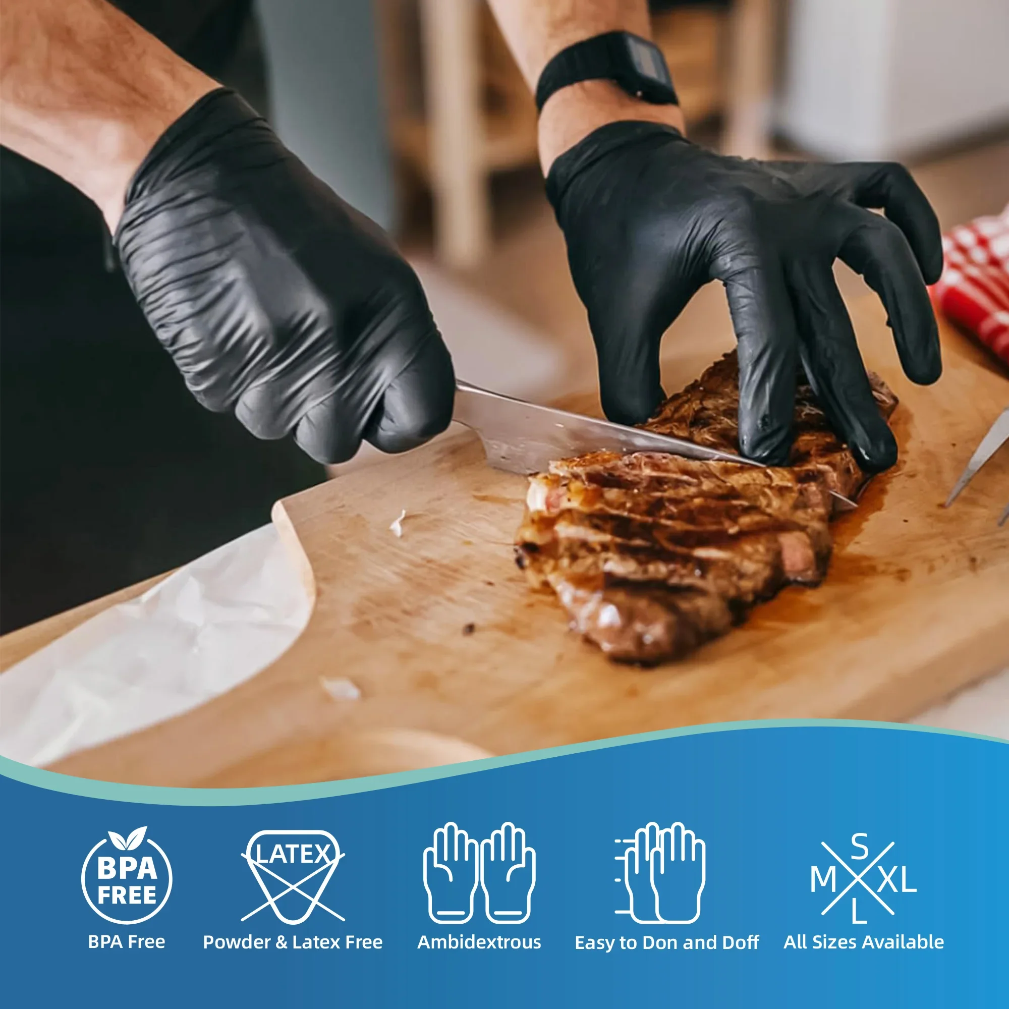 100/50/20 قطعة مسحوق اللاتكس الأسود الحرة قفازات النتريل القابل للتصرف مثالية للوشم مانيكير صالون تنظيف الملابس القابل للتصرف