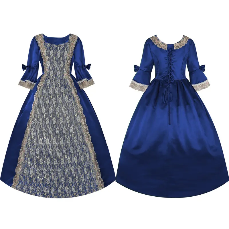 

Викторианский Средневековый Ренессанс Большие размеры Кружева с половиной рукавом Готическая принцесса Косплей Роскошное свадебное бальное платье Костюм