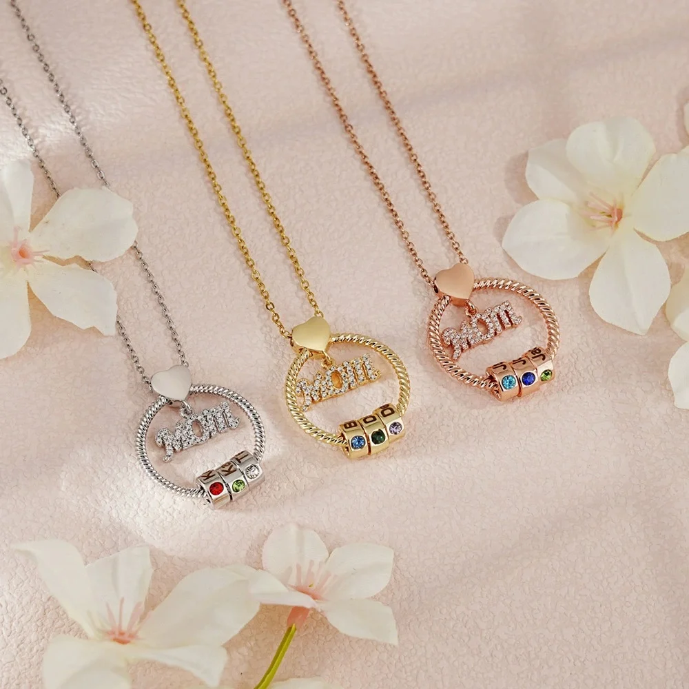 Custom Name Mom Necklace Personalized Mother Kids Family Member Names Metal Pendant choker Jewelry Gifts