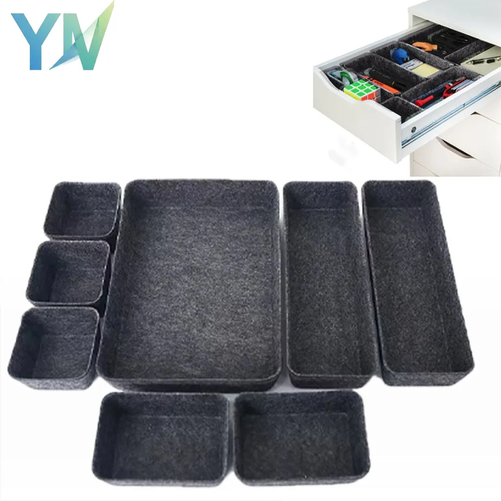 Image of Snack-Organisationsset, 8-teilige Schubladen-Aufbewahrungsbox, Filz-Desktop, einteiliger geformter Behälter, Organizer-System-Set
