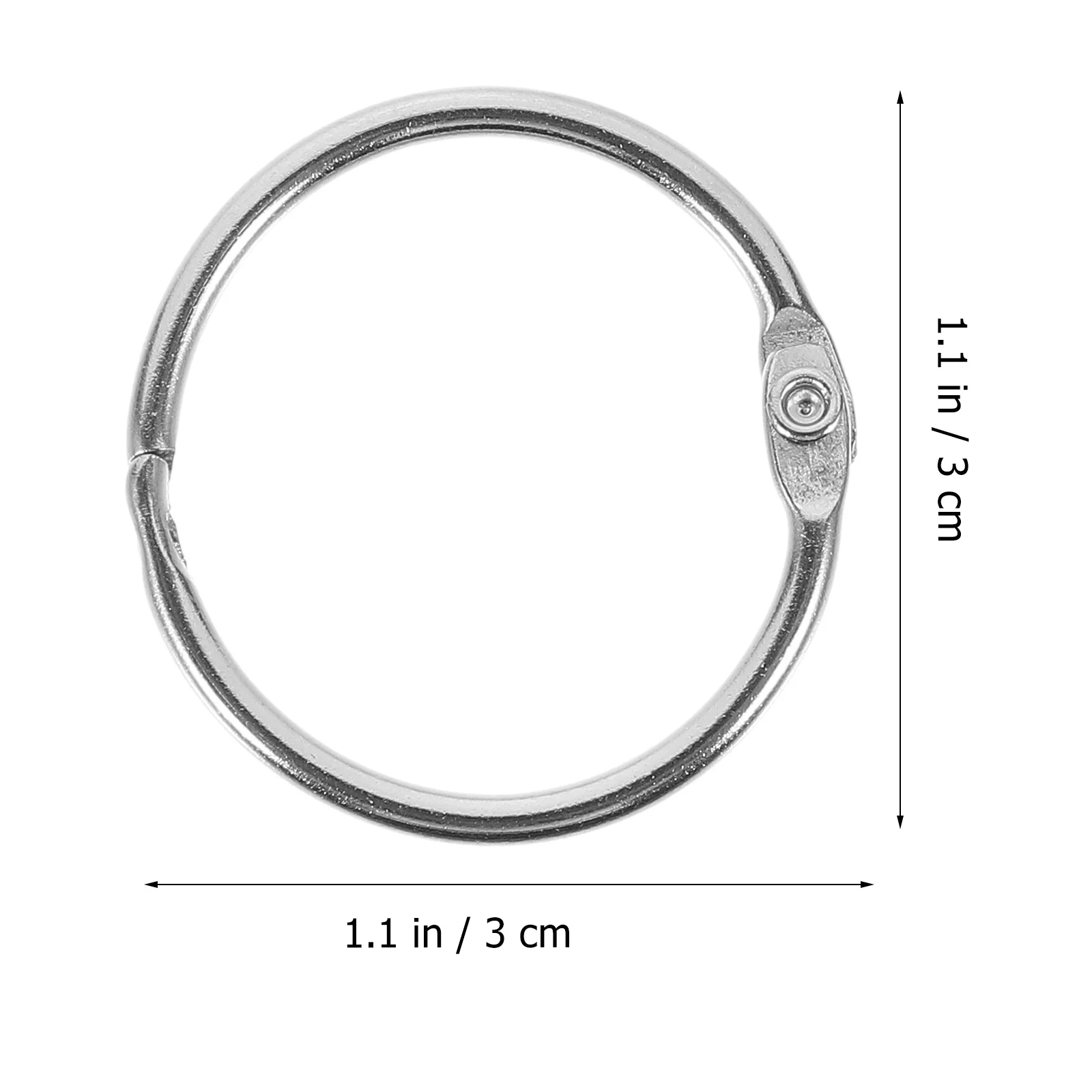 50Pcs Metal Loose Leaf Binder Rings Sturdy Lock Design for Office Classroom Study Flash Card Rings Buckle Gift Card