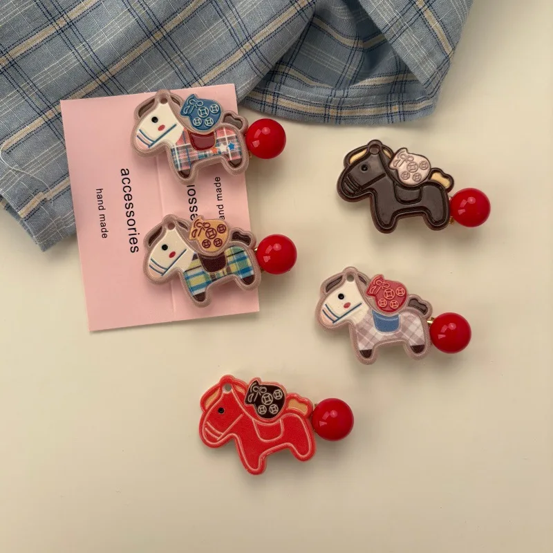 

2026 New Cute Money Bag Pony Hair Clip Sweet Versatile Side Bangs Clip Red Hair Accessories for Girls