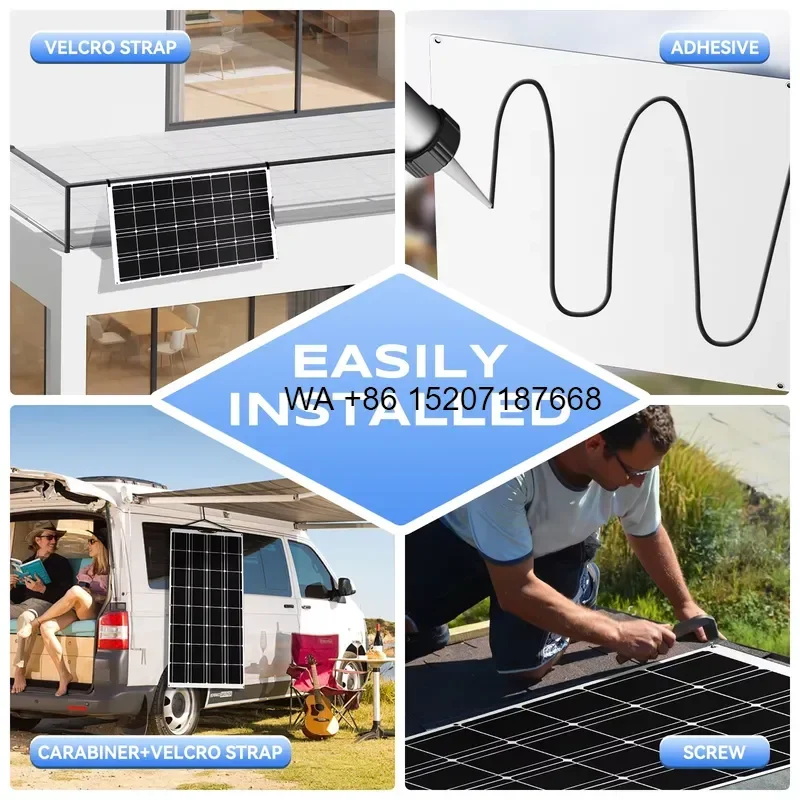 Wmwmnu Newly Upgraded ETFE Solar Photovoltaic Panels Frost Resistant Waterproof Flexible 22 Percent Efficiency 25 Year