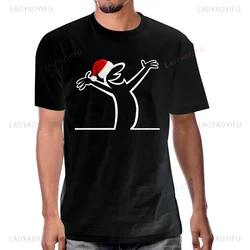 La Line çizgi komik baskılı Merry Christmas Tshirt rahat Hip Hop Streetwear erkek tişörtü Hipster Casual gevşek kadın Tee