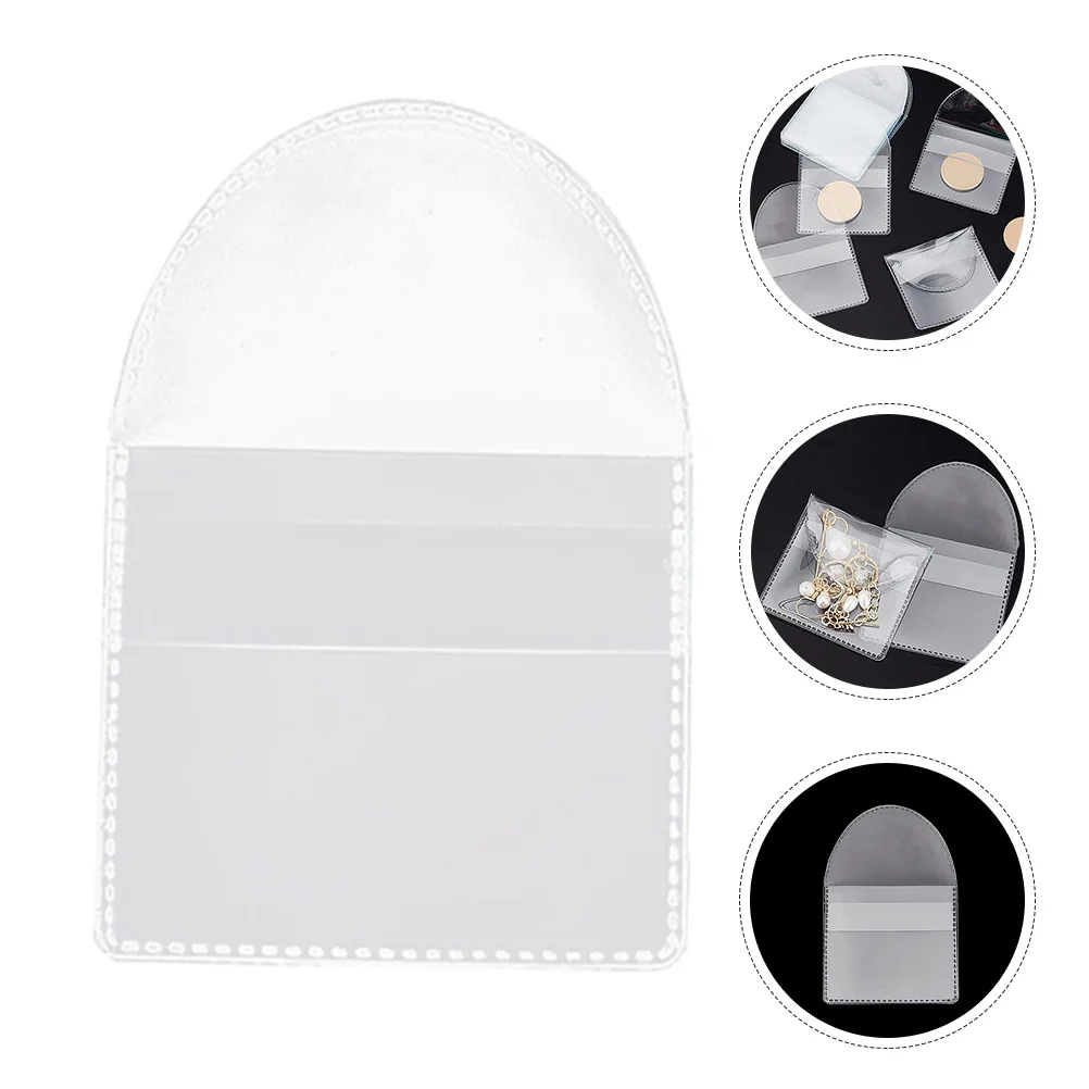 100 قطعة حقيبة تخزين العملات المعدنية مساحة كبيرة واقية حامل العملات المعدنية الشفافة لهواة الجمع وعرض الميداليات شارات الحقيبة المال