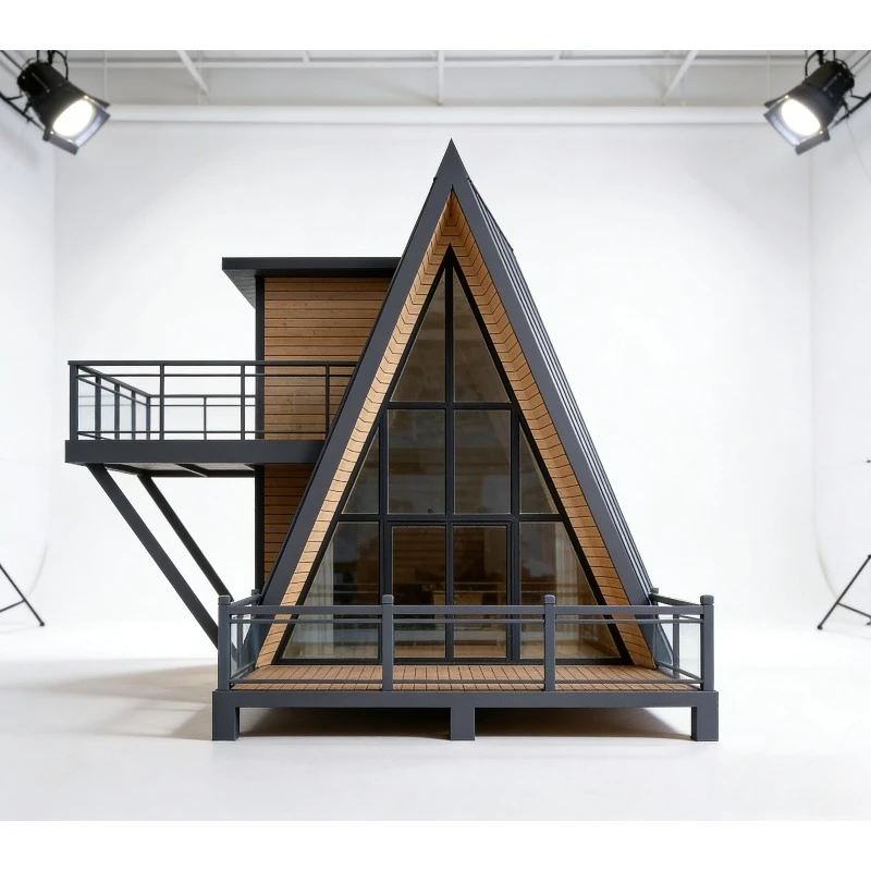Modern Steel Prefab Container Villas Offices Movable Foldable Triangular Prefab Houses
