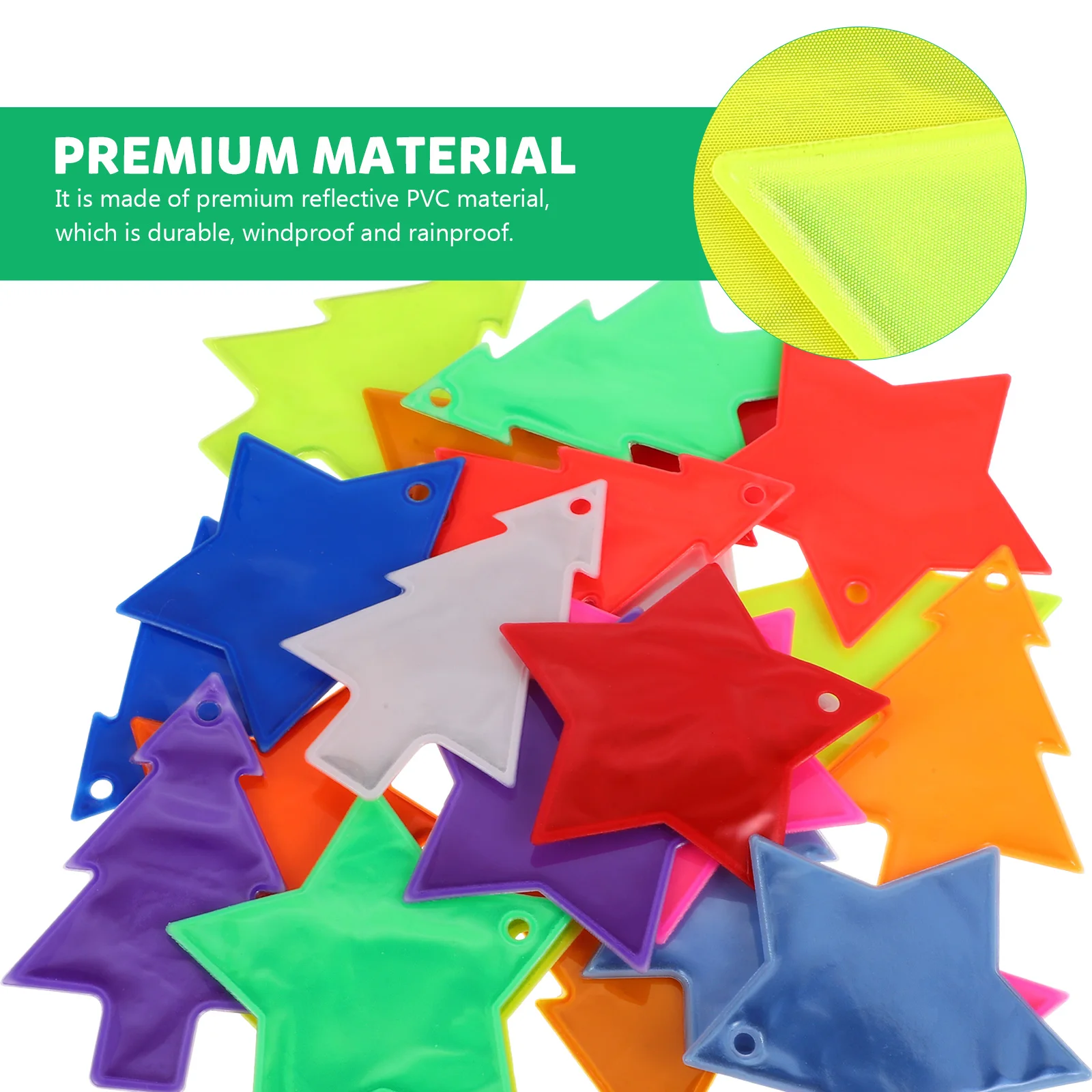 

Reflective Pendants PVC Lattice Christmas Tree Star Shape Safety Gear Accessories Hanging Decoration Camping Hiking