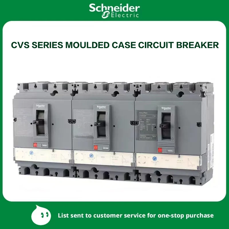 

Schneider MCCB Molded Case Circuit Breaker CVS100F 160 250 400 630A Three-Phase 3P Air Switch 4P Molded Case