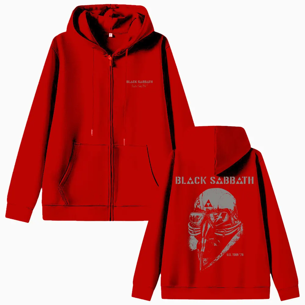 Heavy Metal Rock Band Black Sabbathทัวร์ซิปHoodie Ozzy Osbourne Zip Upเสื้อแจ็คเก็ตผู้ชายผู้หญิงGothic Vintageขนาดใหญ่Hoodies