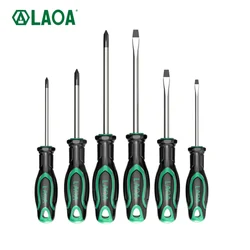 LAOA 6pcs Screwdriver Sets Philips Screwdriver Straight Screw Driver Household Tool Set Repair Toolkit