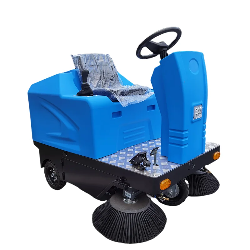Driving Type Ride On Road Sweeper 80Liter Electric For Warehouse Car Parking Floor Sweeper