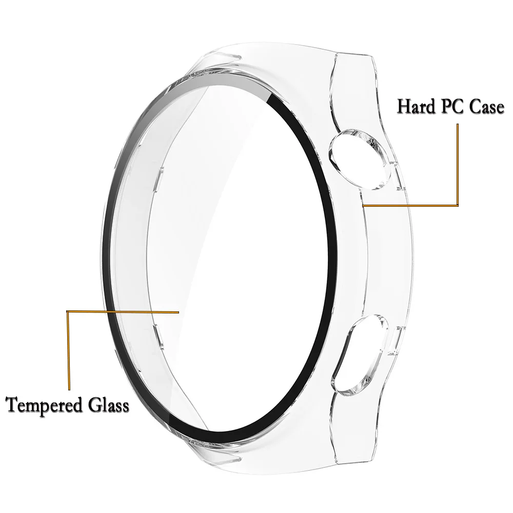 For Huawei Watch 4 Pro SPACE/Mras Full Coverage PC Hard Case Cover With High-quality Tempered Glass Screen Protector Film