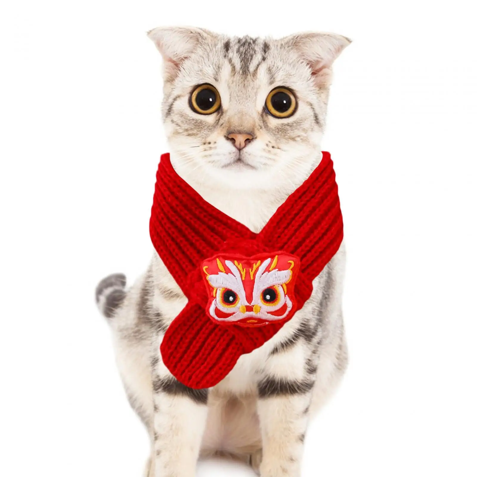 Dog Knitted Scarf Pet Apparel Pet Supplies Winter Cat Accessories Pet New Year