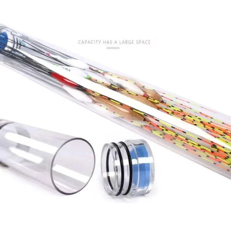 1Pcs Clear Loaded Pellet Waggler Float Leak Free Sealed 40CM Fishing Rod Float Rest Tube Large Capacity Thicken for Sea Fishing