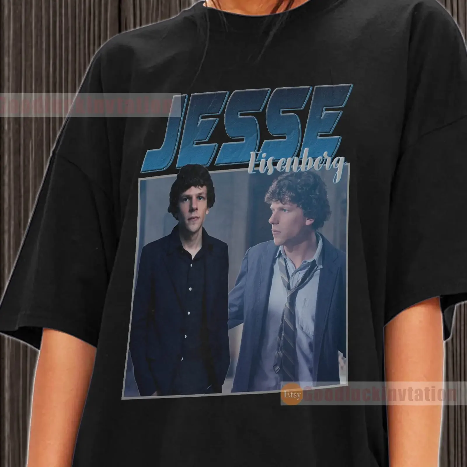 Футболка Jesse Eisenberg, хлопковая, винтажная, в стиле 90-х, с круглым вырезом, универсальная, унисекс, для повседневной носки, с графическим принтом, дышащая.