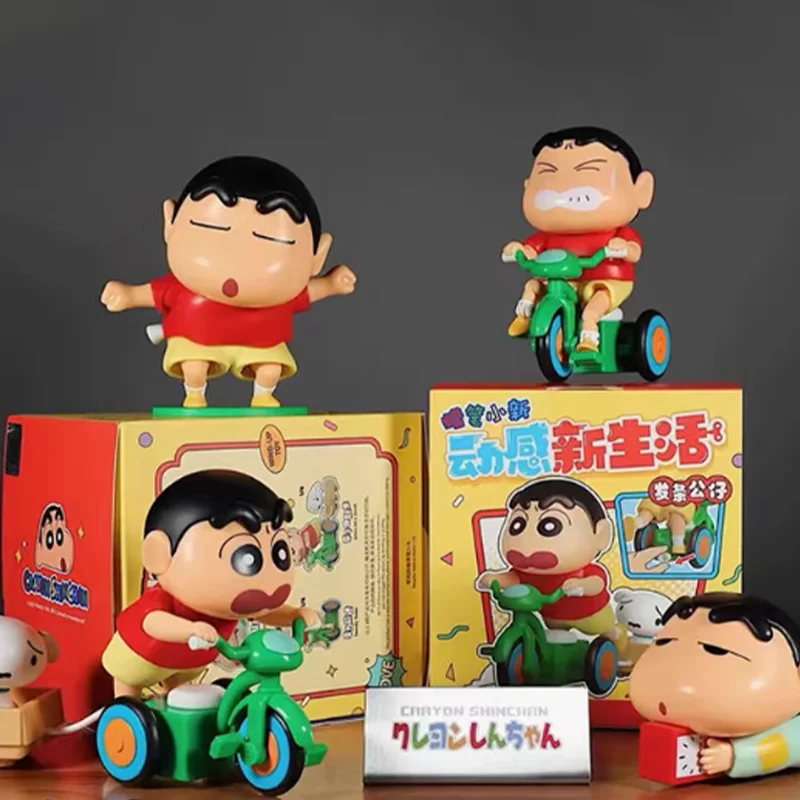 Crayon Shin Chan Dynamic New Life Series Anime Series Cute Toy Models Desktop Accessories Character Decoration Birthday Gifts