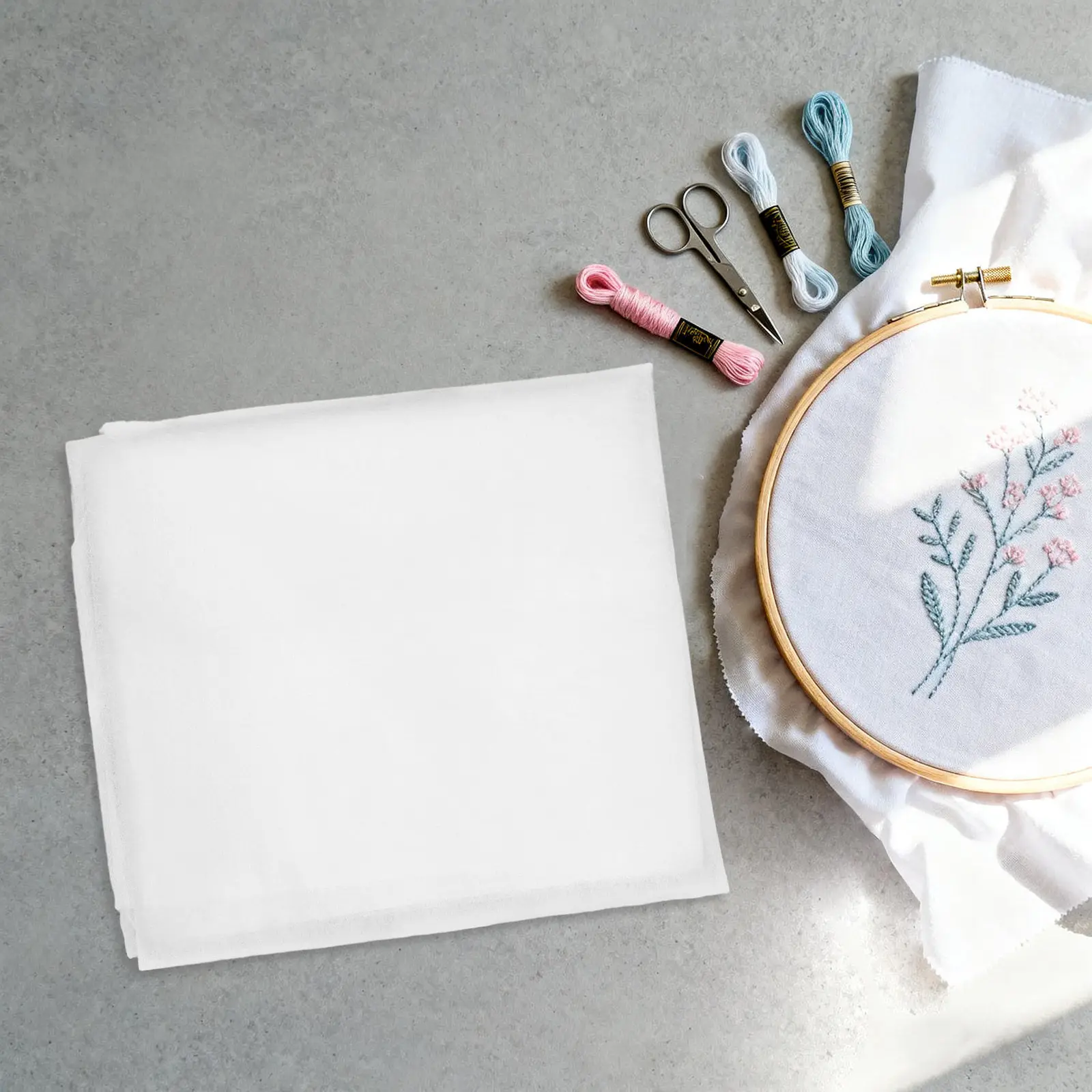 Entretela Termoadhesiva Ligera de Doble Cara 44 x 39.37 para Coser, Apliques, Acolchado y Manualidades de Tela