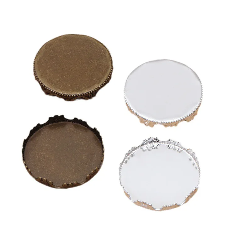 15 peças 25mm material de bronze cameo ajuste base encantos base cabochão pingente bandeja jóias fazendo componente ofício materia