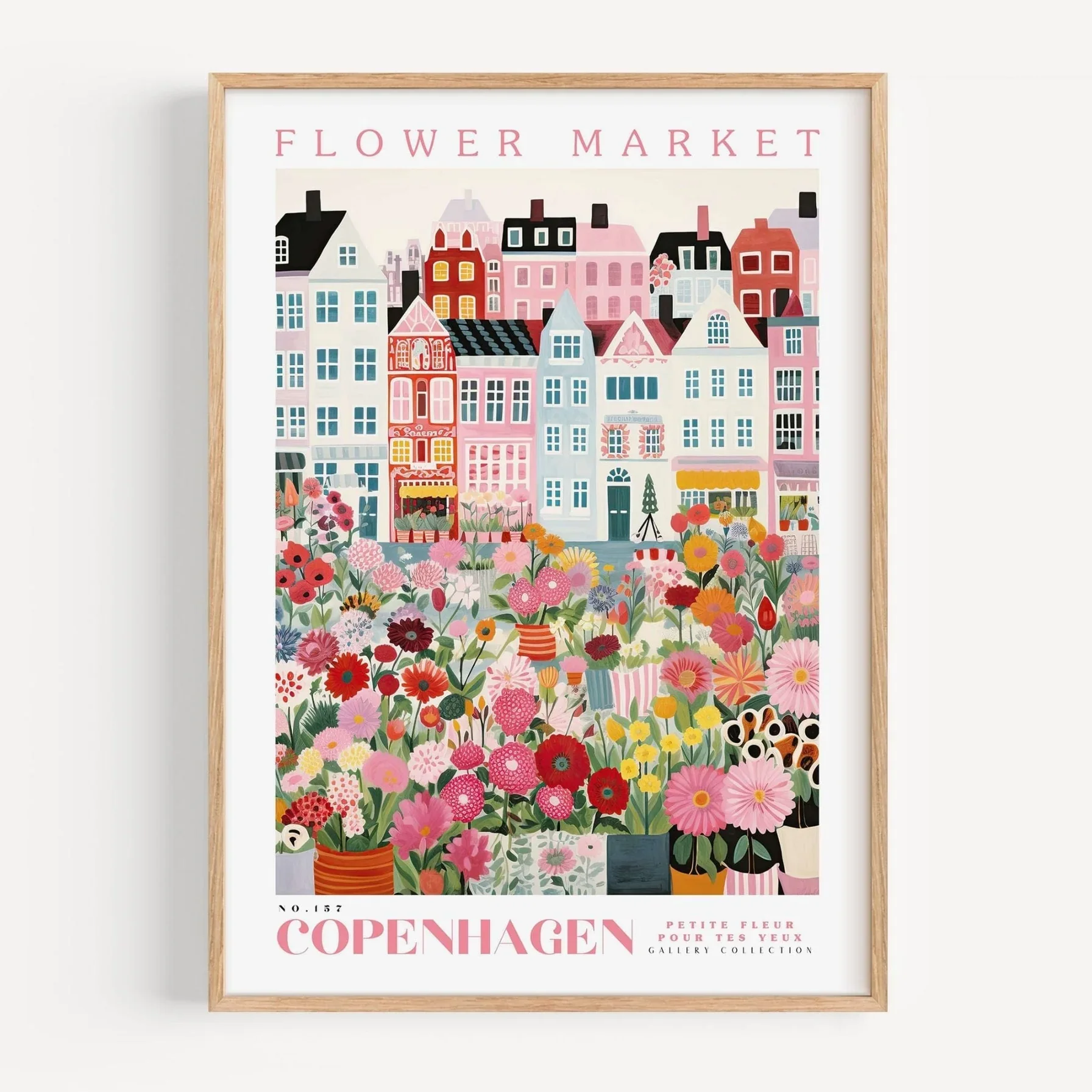 Flower Market Print, Copenhagen Print, Botanical Prints, Digital Prints, Colorful Prints, Trendy Prints, Pink Prints, Art Gift,