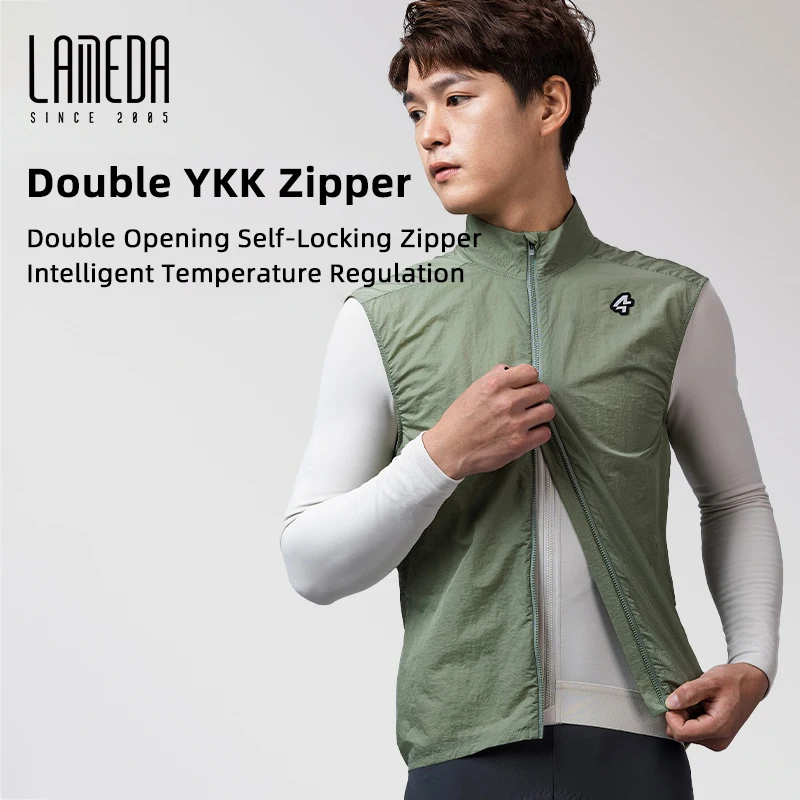 

Lameda Men's Cycling Vest Windproof Lightweight Sports Vest For Bicycling Breathable Quick Drying Windbreaker